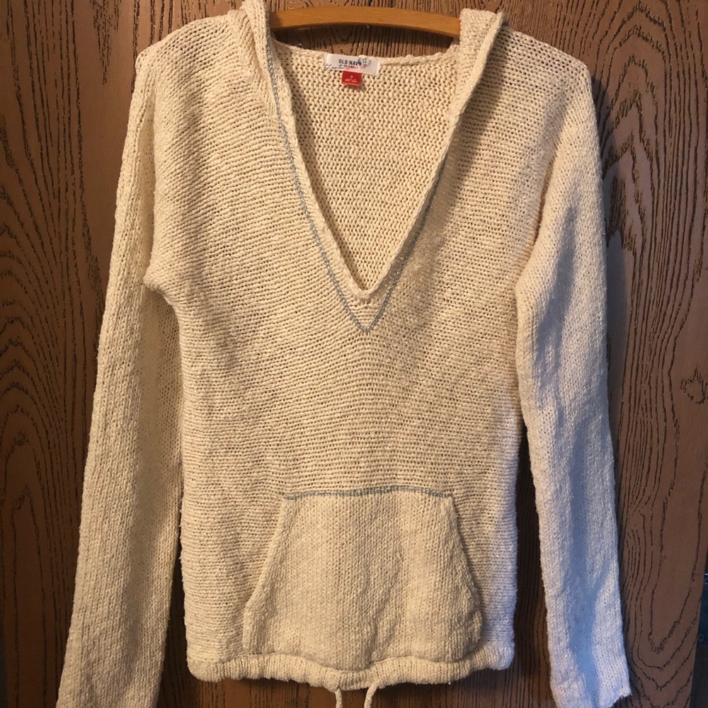 Old Navy Long Sleeve V-Neck Hooded Sweater Top